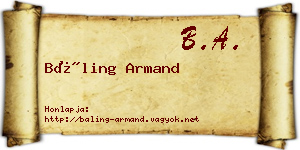 Báling Armand névjegykártya